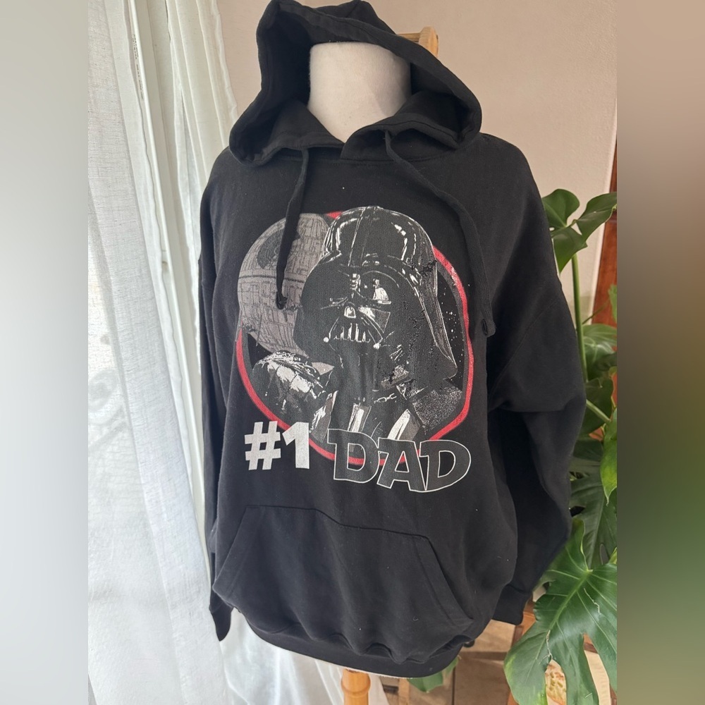 Black #1 Dad‎ Hoodie with Graphic Print marvel Star Wars Disney Disneyland
